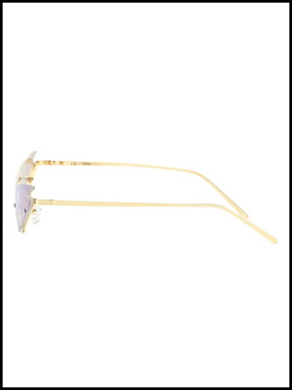 Futuristic Cateye Sunglasses UV400 Metal Frame Mirrored Lens